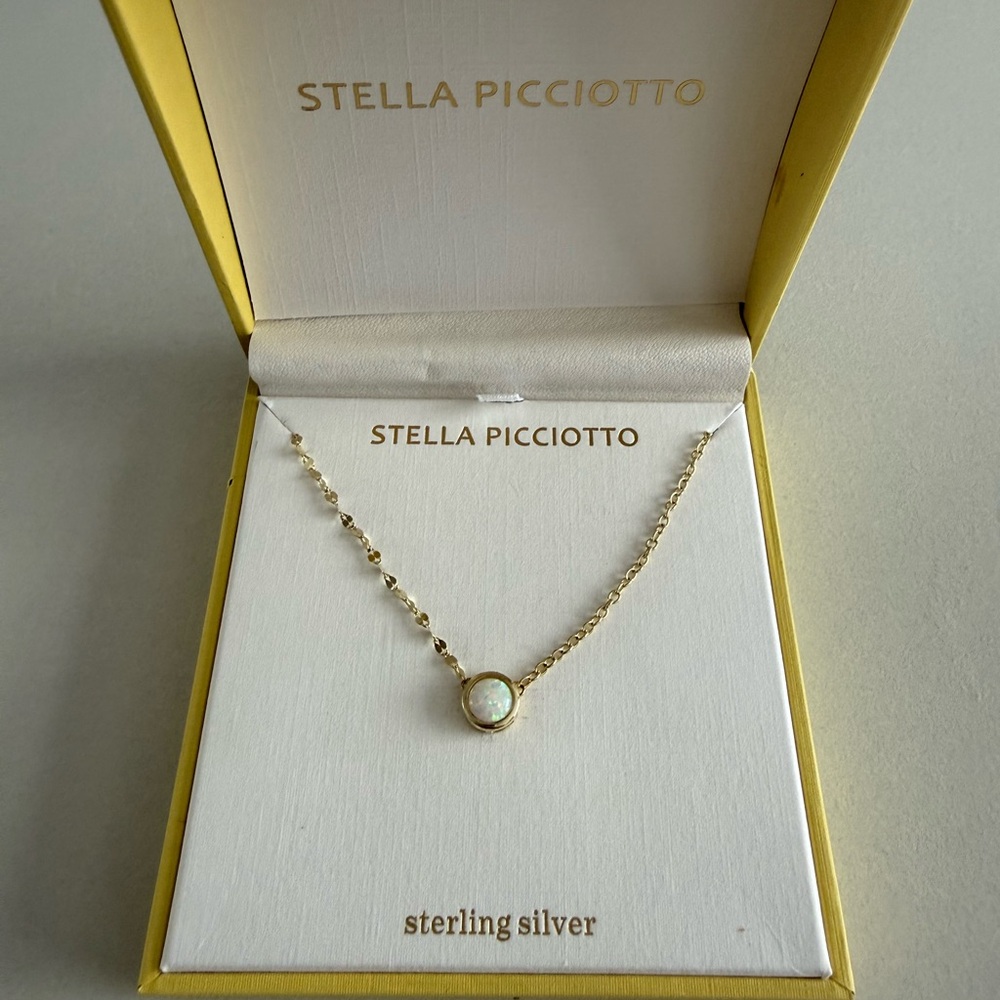 Stella Picciotto Opal Sterling Silver Necklace – 925 – With Box